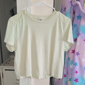 PINK Light Green Crop Top, Medium